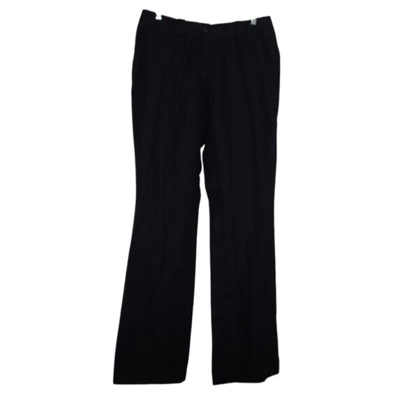 H&M Flare Leg Navy Blue Cotton Linen Blend Dress Pants Women's Size 8 - Picture 1 of 7